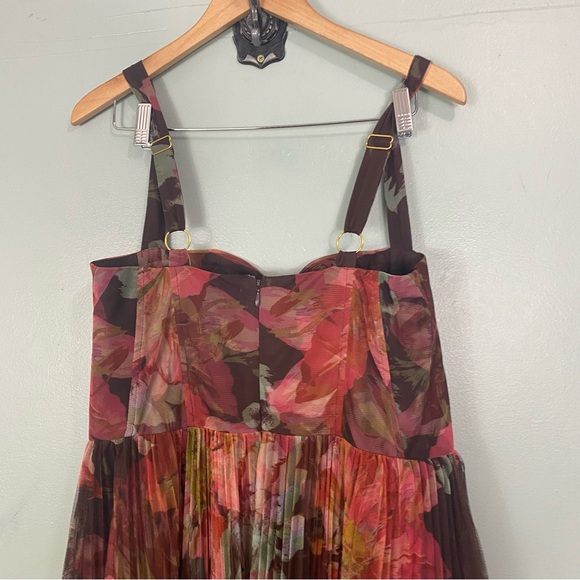 Hutch Willa Pleated‎ Tulle Gown Maxi Floral Size 14 - Picture 6 of 8